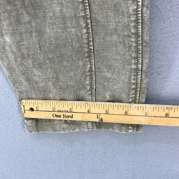 Free People Pants Women's Size 2 Tan Baggy Cargo Button Fly Slouchy Paper Bag - Picture 14 of 16